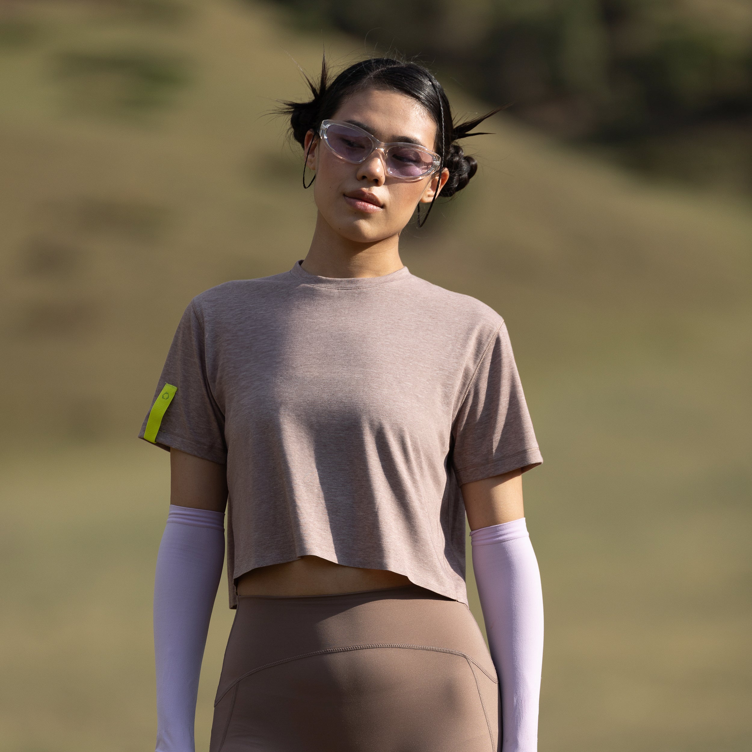 Neotech ACTDRY® Performance Crop T-shirt - Deep Taupe Marl