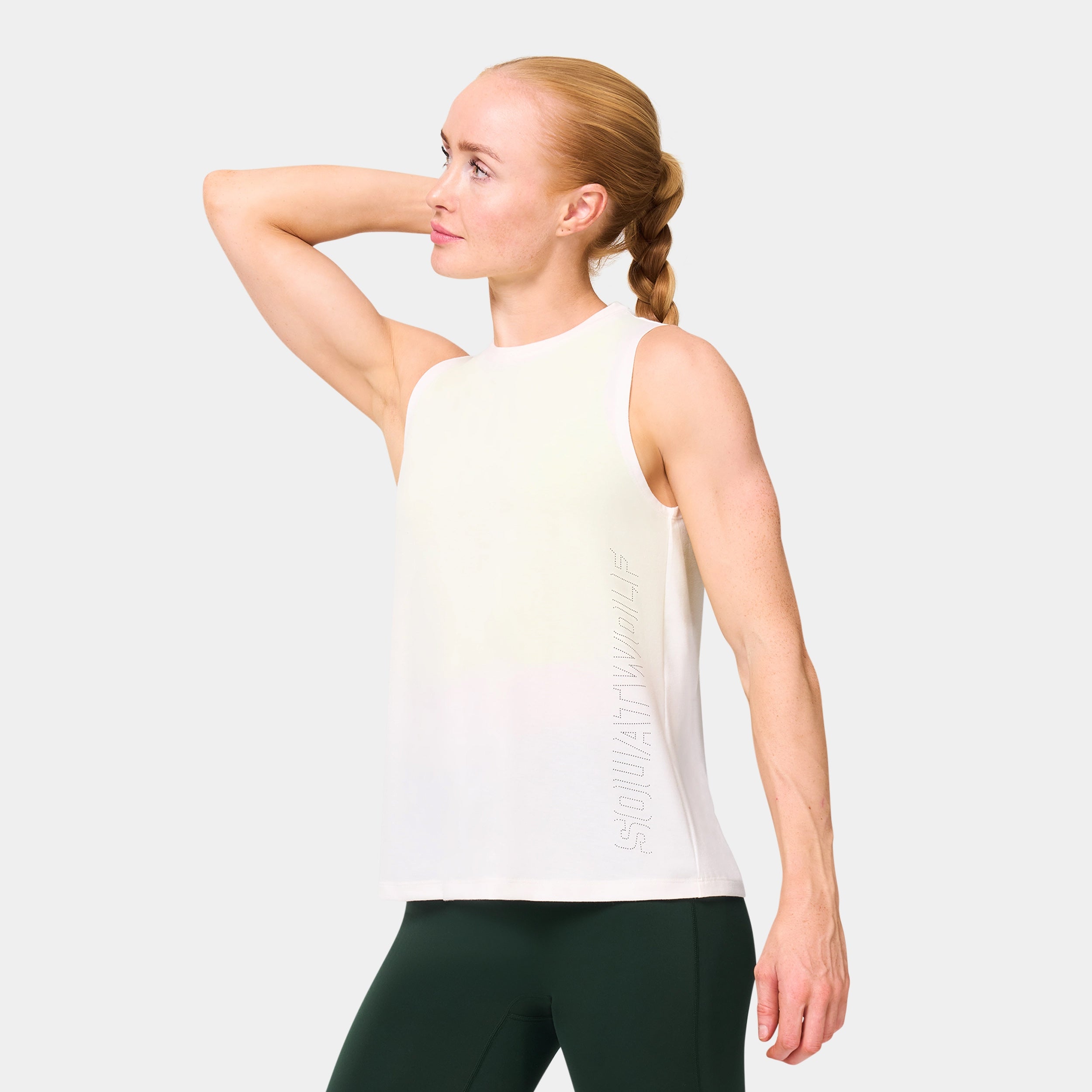 Core Full Length Tank - Pearl White Marl