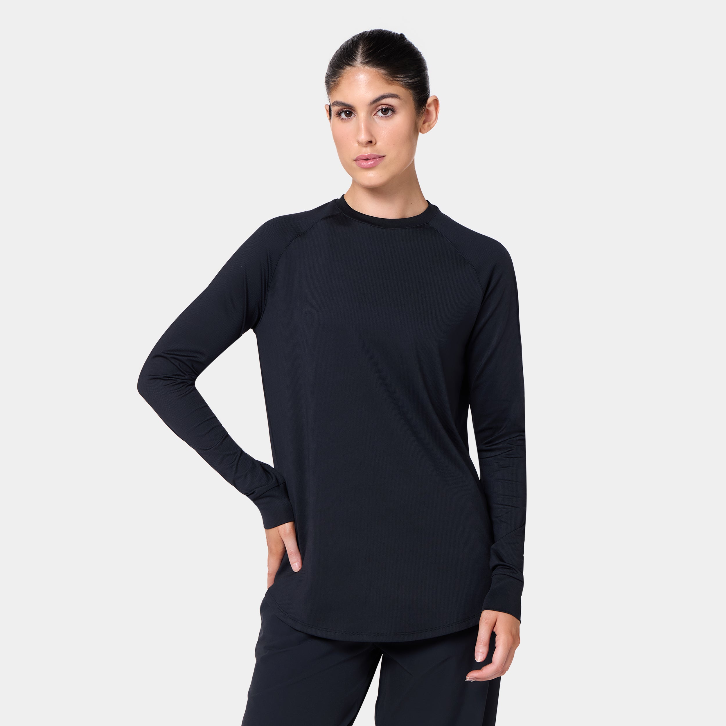 ACTDRY® Modesty Long Sleeves T-shirt - Black