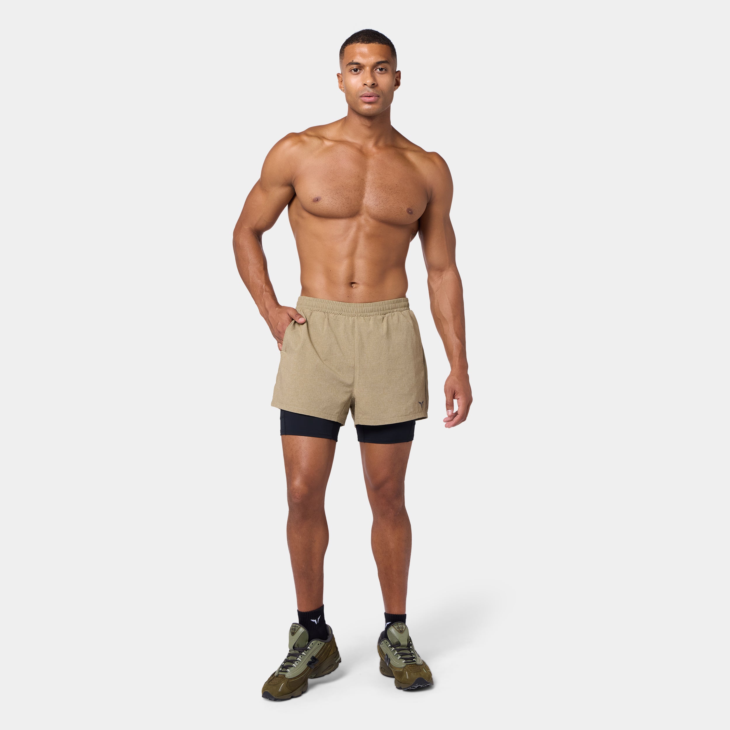 Mesh 2-In-1 5" Shorts - Covert Green Marl