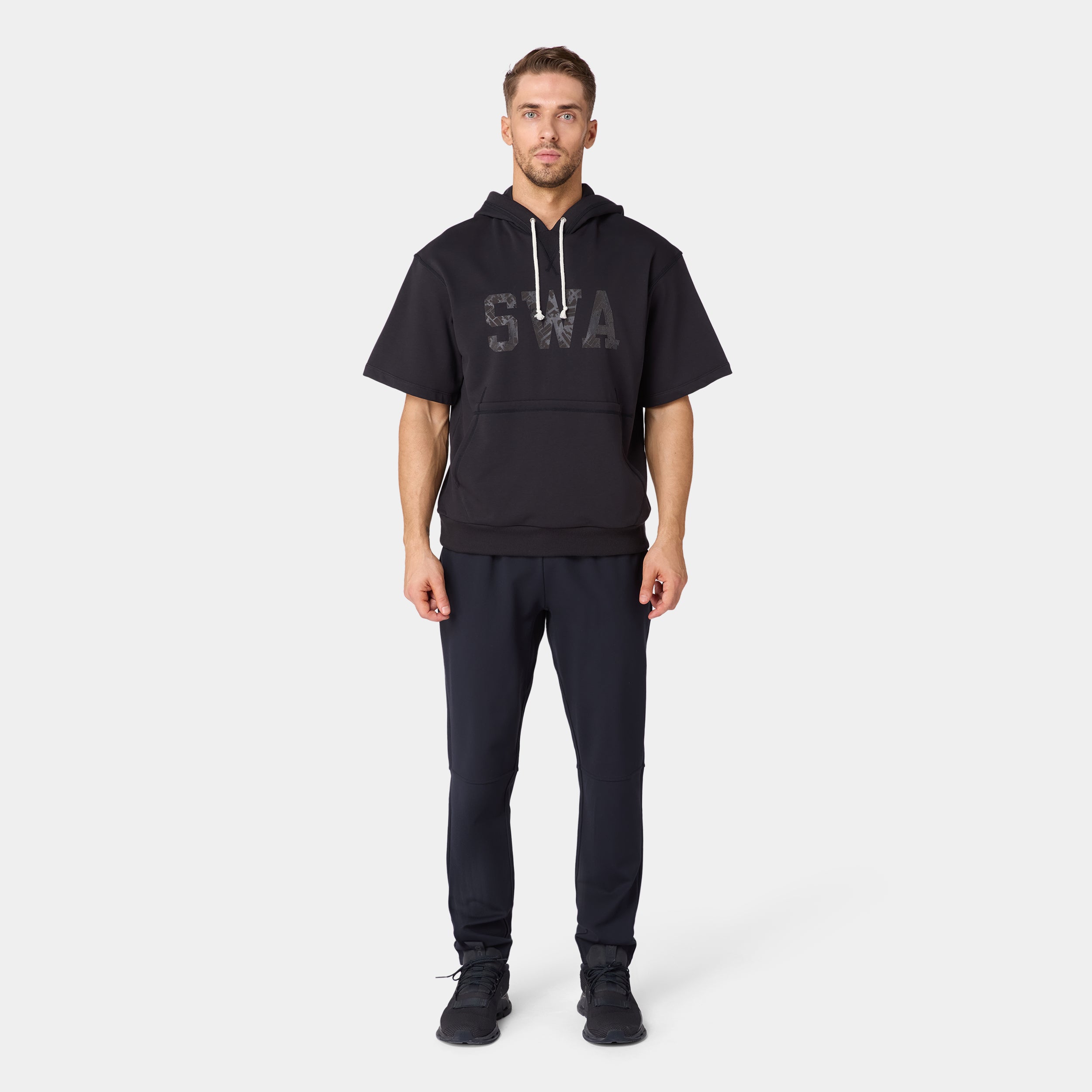 Authentic Sweat Short Sleeved Hoodie - Black