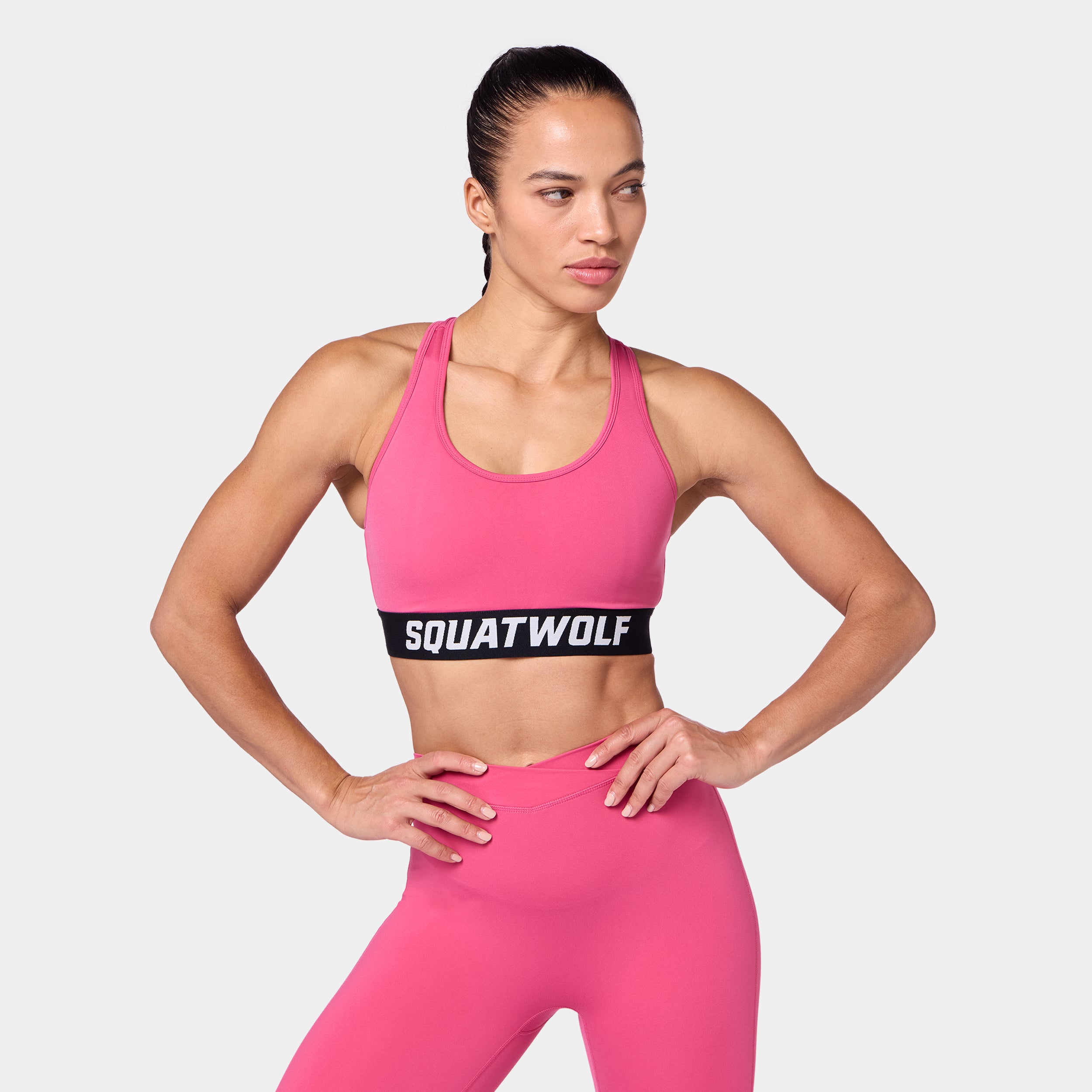 Wordmark Racer Back Bra - Carmine