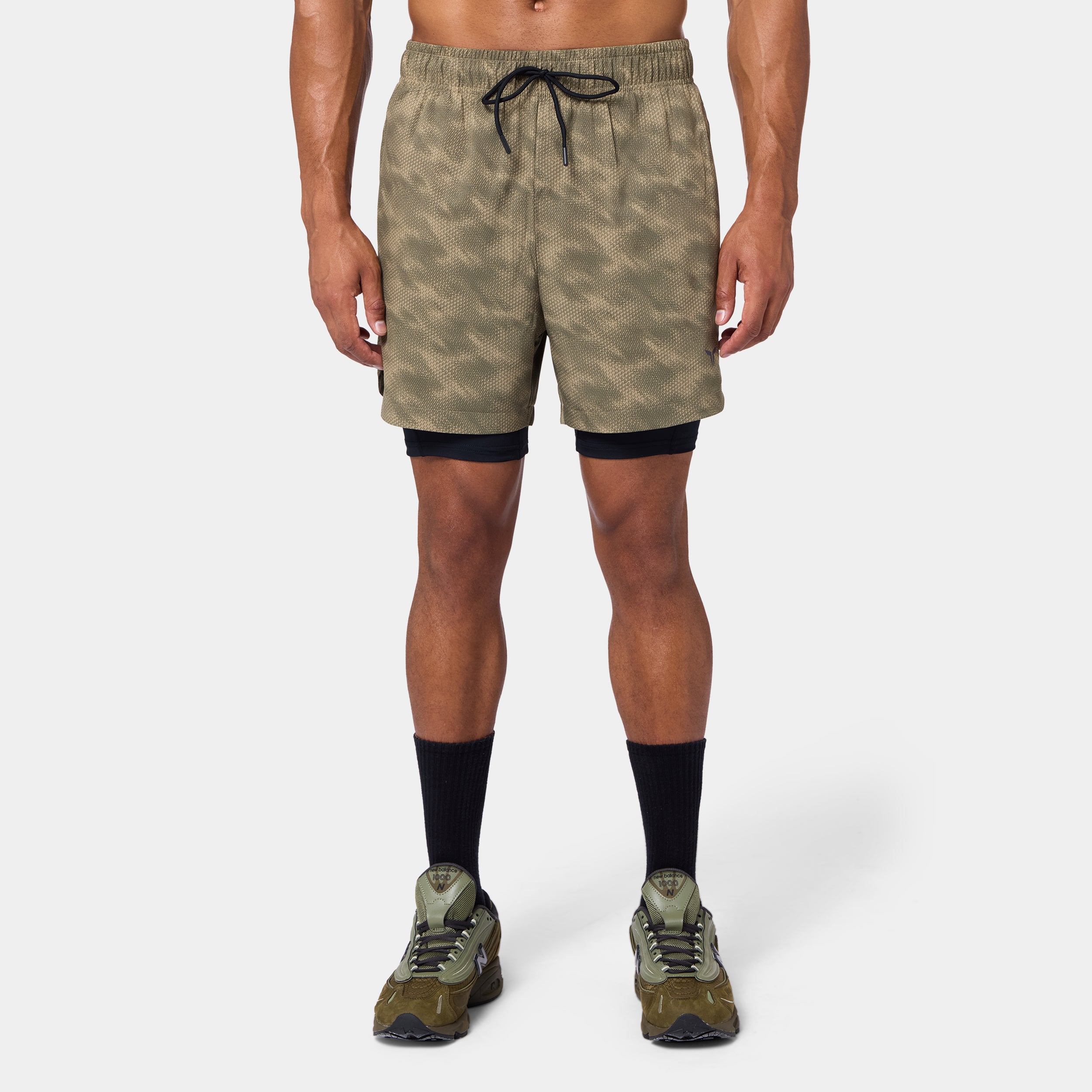Limitless 2-In-1 7" Shorts - Covert Green Print